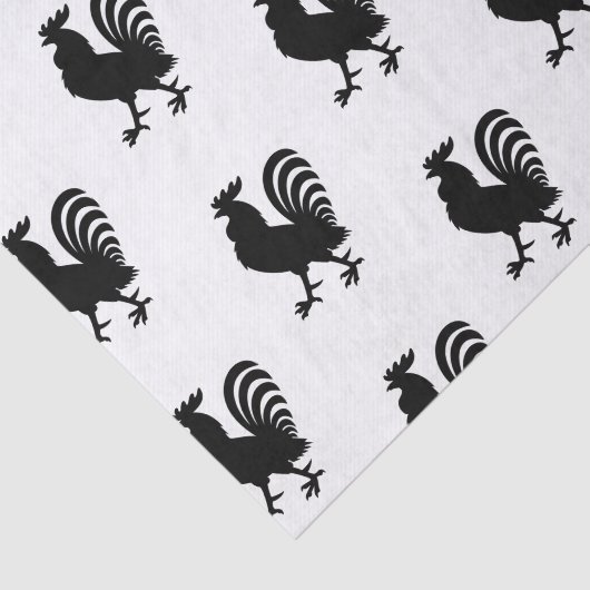 Schwarzes Hahn-Silhouette-Seidenpapier Seidenpapier (Ausschnitt)