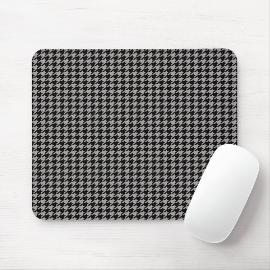 Schwarzes Hahnentrittmuster auf Grau Mousepad (Mit Mouse)