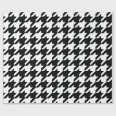 Schwarzes Hahnentrittmuster Geschenkpapier (Flach)