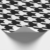 Schwarzes Hahnentrittmuster Geschenkpapier (Ecke)