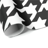 Schwarzes Hahnentrittmuster Geschenkpapier (Rolleneckpunkt)