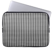 Schwarzes Hahnentrittmuster Laptopschutzhülle (Vorderseite)