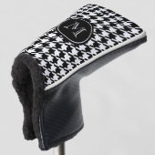 Schwarzes Hahnentrittmuster-mit Monogramm Initiale Golf Headcover (3/4 Vorderseite)
