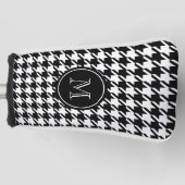 Schwarzes Hahnentrittmuster-mit Monogramm Initiale Golf Headcover (Vorderseite)