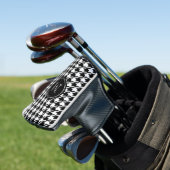 Schwarzes Hahnentrittmuster-mit Monogramm Initiale Golf Headcover (In Situ)
