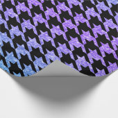 Schwarzes Hahnentrittmuster und farbenfroher Glitz Geschenkpapier (Ecke)