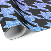 Schwarzes Hahnentrittmuster und farbenfroher Glitz Geschenkpapier (Rolleneckpunkt)