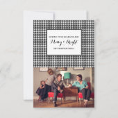 Schwarzes Hahnentrittmuster Urlaubskarte Einladung (Vorderseite)