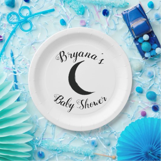 Schwarzes Halbmond Dunkelmond Astrologie Zodiac Pa Pappteller (Party)