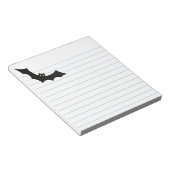 Schwarzes Halloween-Bat-Silhouette Weißbuch Notizblock (angewinkelt)