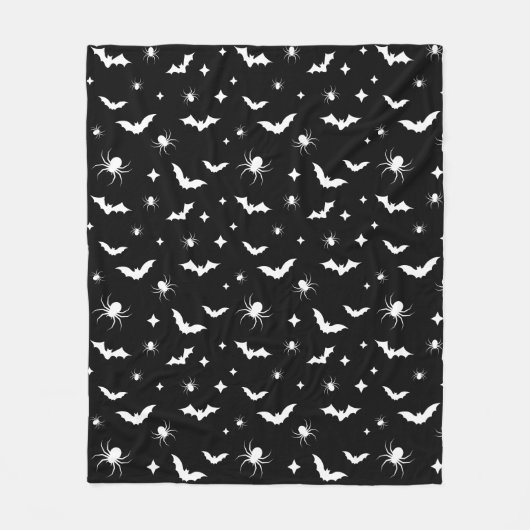 Schwarzes Halloween-Beängstigendes Flecht- und Spi Fleecedecke (Vorderseite)