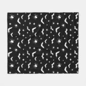 Schwarzes Halloween-Beängstigendes Flecht- und Spi Fleecedecke (Vorderseite (Horizontal))