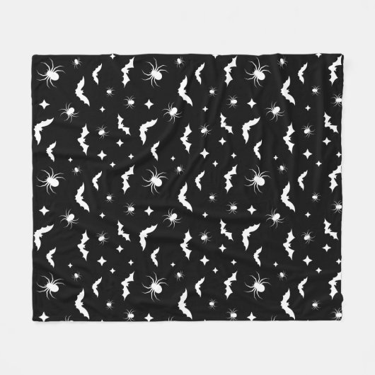 Schwarzes Halloween-Beängstigendes Flecht- und Spi Fleecedecke (Vorderseite (Horizontal))