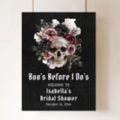 Schwarzes Halloween-Brautparty Begrüßung Poster