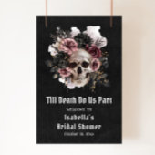 Schwarzes Halloween-Brautparty Begrüßung Poster