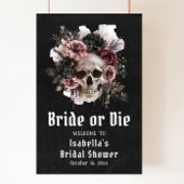 Schwarzes Halloween-Brautparty Begrüßung Poster