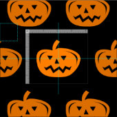 Schwarzes Halloween-Gewebe mit geschnitzten orange Stoff (Kachel)