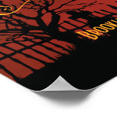 Schwarzes Halloween Hochzeitsempfang Print 18x24 Poster (Ecke)