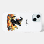 Schwarzes Halloween Kätzchen mit Kürbiskuits & Hex Case-Mate iPhone Hülle (Rückseite (Horizontal))