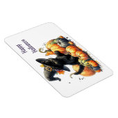 Schwarzes Halloween Kätzchen mit Kürbiskuits & Hex Magnet (Rechte Seite)