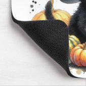 Schwarzes Halloween Kätzchen mit Kürbiskuits & Hex Mousepad (Ecke)