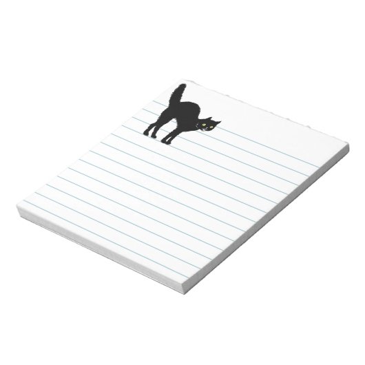 Schwarzes Halloween-Katzenweißbuch Silhouette Notizblock (Rotiert)