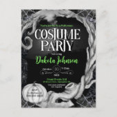 Schwarzes Halloween Kostüm Party Einladung w/UAWG (Vorderseite)