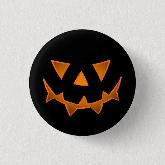 Schwarzes Halloween-Kürbisgesicht mit leuchtenden  Button (Vorderseite)