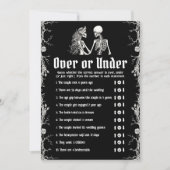 Schwarzes Halloween Over oder Under Brautparty Gam Einladung (Vorderseite)