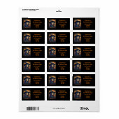 Schwarzes Halloween-Party Großes Adressetikett (Vorne)