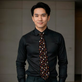 Schwarzes Halloween-Skull-Bone-Coffetmuster Krawatte