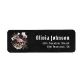 Schwarzes Halloween-Skull-Brautparty-Rücksendeadre (Vorne)