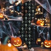 Schwarzes Halloween Skull und Spiderweb Muster Leggings