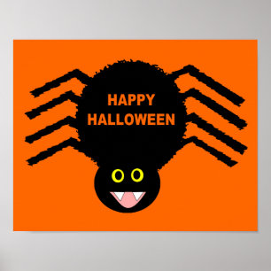 Schwarzes Halloween-Spinnentierplakat Poster