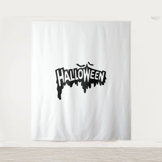Schwarzes Halloween Wandteppich (Vorderseite)