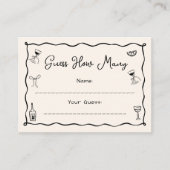 Schwarzes Hand gezeichnetes Brautparty schätzt, wi Begleitkarte (Vorderseite)