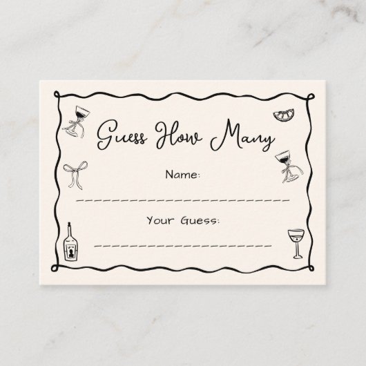 Schwarzes Hand gezeichnetes Brautparty schätzt, wi Begleitkarte (Vorderseite)