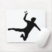 schwarzes Handballspielerlogo Mousepad (Mit Mouse)