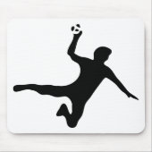schwarzes Handballspielerlogo Mousepad (Vorne)