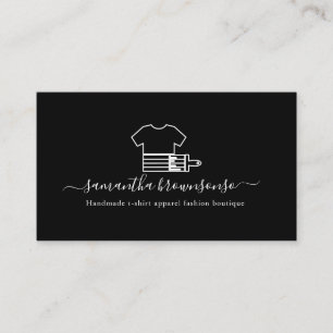Schwarzes handgefertigtes T-Shirt Bekleidungsmode Visitenkarte