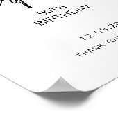 Schwarzes handgeschriebenes Skript 50. Geburtstag Poster (Ecke)