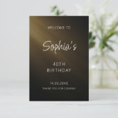 Schwarzes handgeschriebenes Skript Geburtstag Dankeskarte (Stehend Vorderseite)