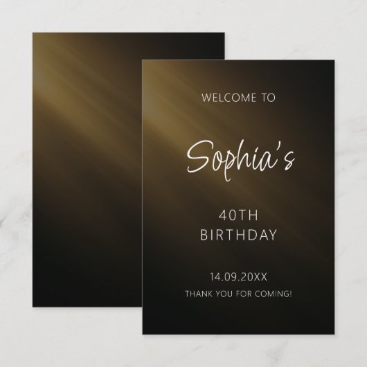 Schwarzes handgeschriebenes Skript Geburtstag Dankeskarte (Vorne/Hinten)