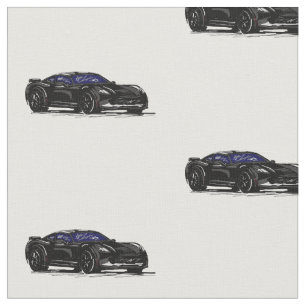 Schwarzes, handgezeichnetes Sketch-Gewebe der C7-K Stoff