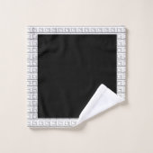 Schwarzes Handtuch Geo Trim Badhandtuch Set (Waschlappen)