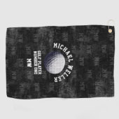 Schwarzes Handtuch mit Golferkennung im Alter (Horizontal)