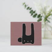 schwarzes Häschen Postkarte (Stehend Vorderseite)