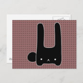 schwarzes Häschen Postkarte (Vorne/Hinten)