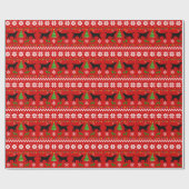 Schwarzes hässliches Weihnachtsmuster Labradors Geschenkpapier (Flach)
