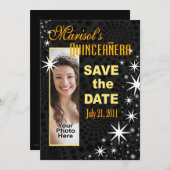 Schwarzes hat Quinceañera Foto-Party in der Einladung (Vorne/Hinten)